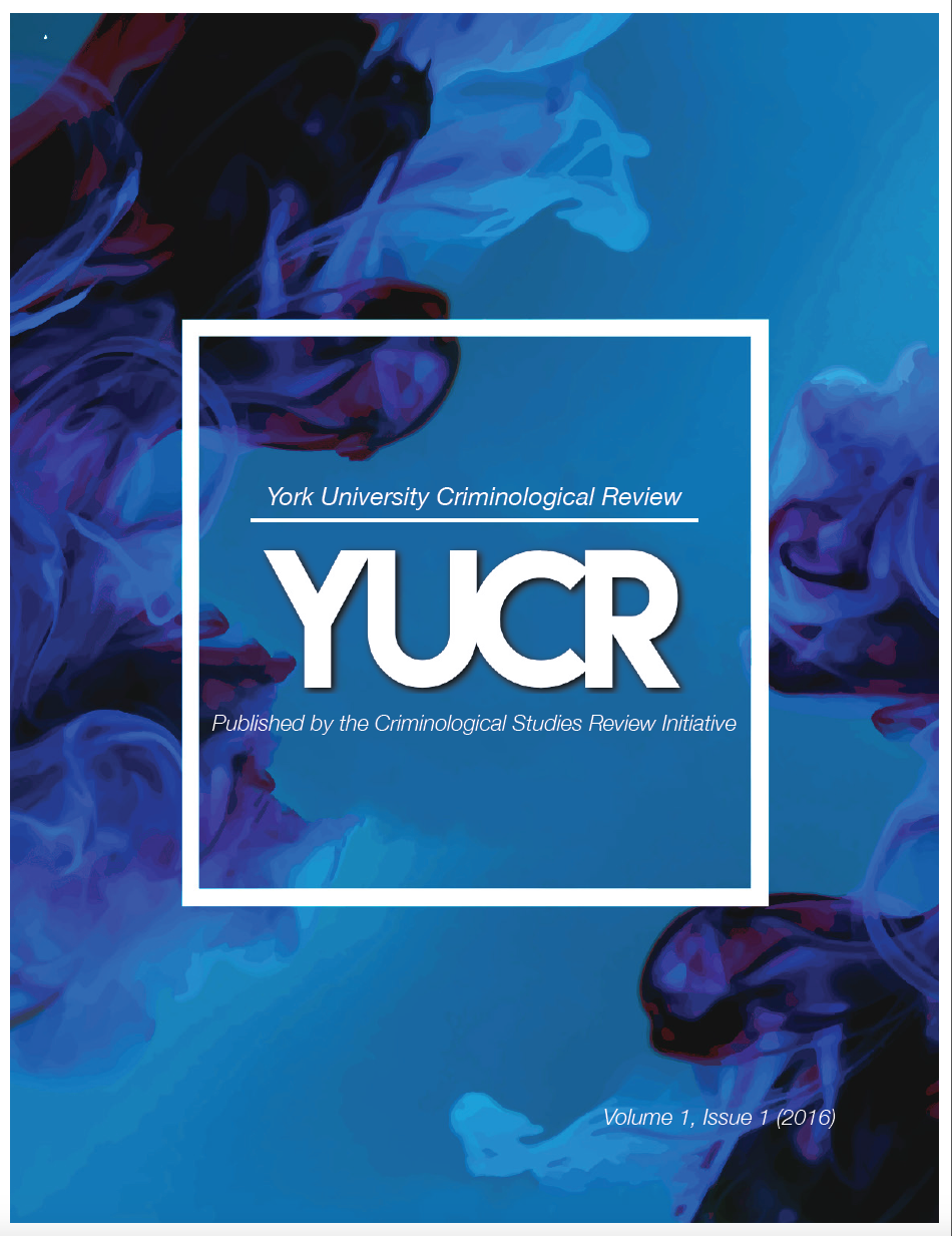 York University Criminological Review volume 1 issue 1 cover